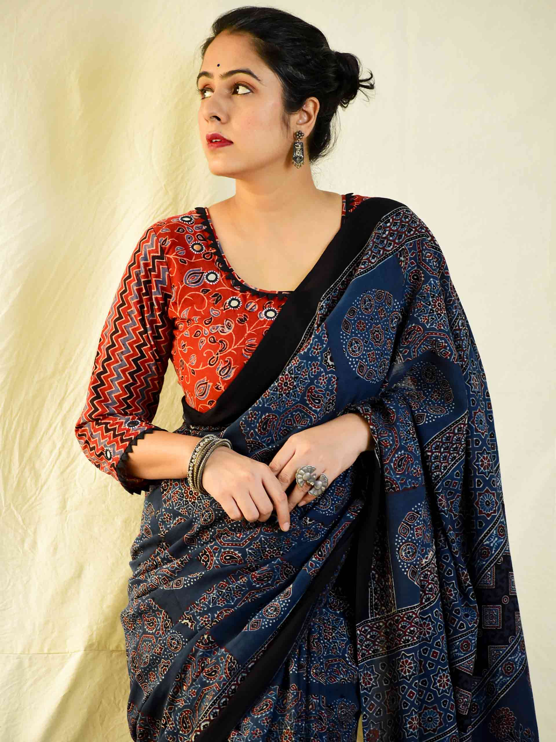 Ajarakh Print Sarees